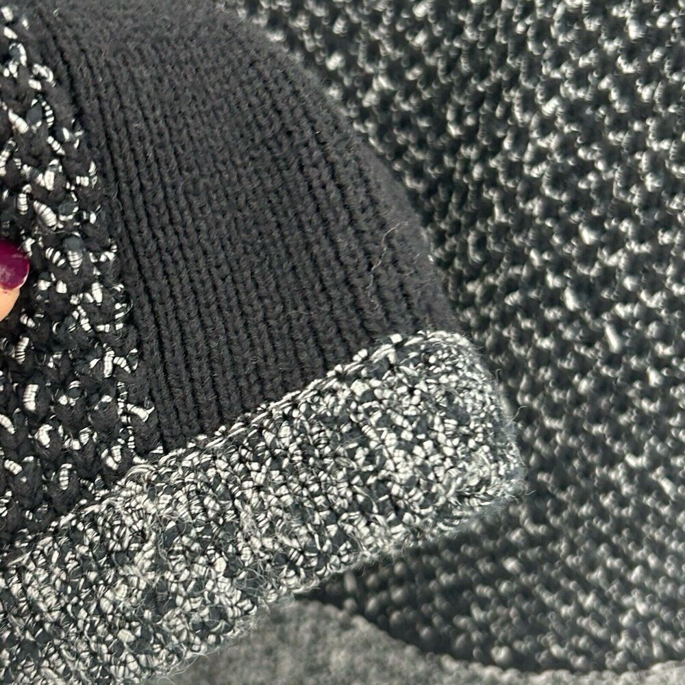 Rag & Bone Black Tweed Knit Asymmetrical Zip Up Jacket Size L - Picture 8 of 16